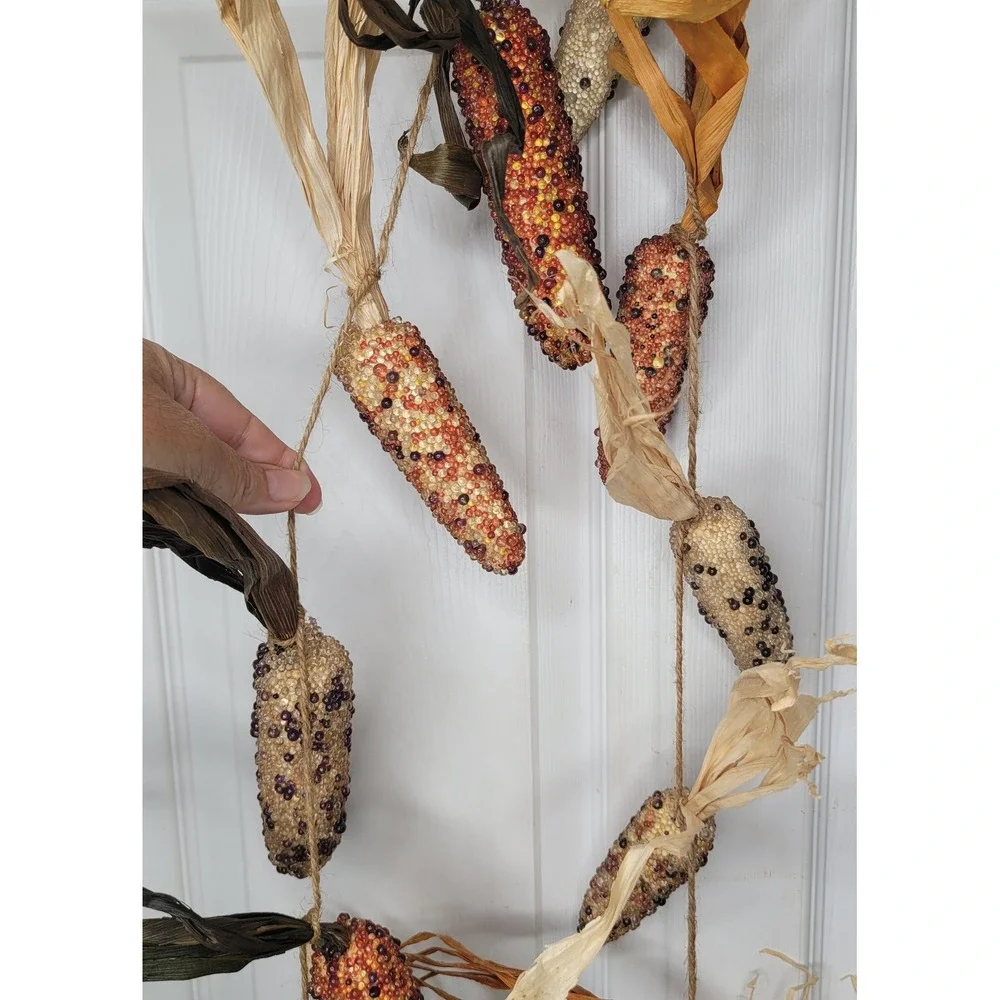 2 Sheas Wildflower Co Beaded Indian Corn Garland Fall Harvest Thanksgiving Decor